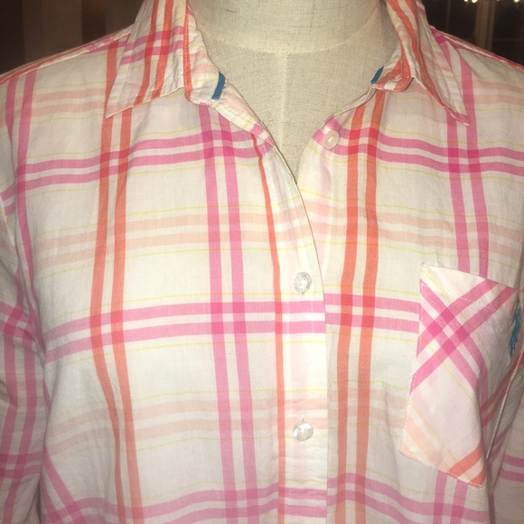 US Polo Assn pink orange and white with turquoise - Picture 4 of 7